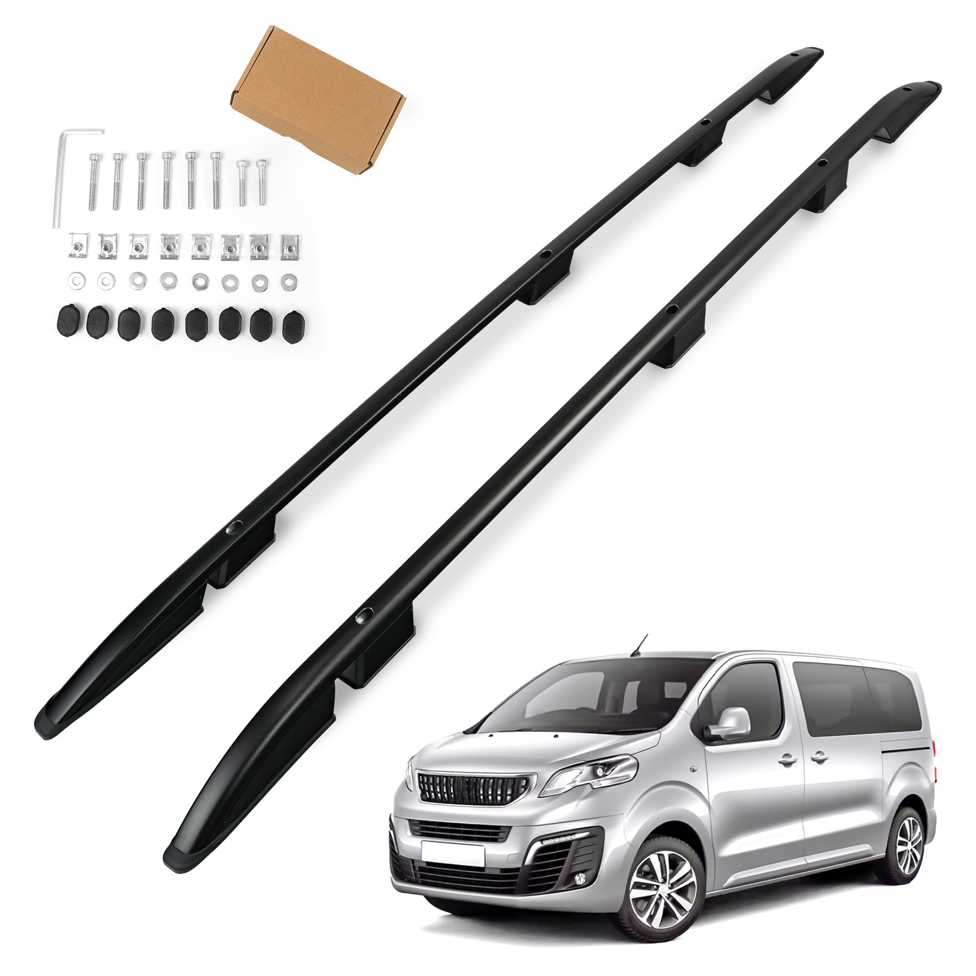 CHROMEMASTER | Barre da Tetto, Rail Tetto Compatibile con Peugeot Traveller L2 Standard MEDIO 2016+ | Sono Utilizzate per il Montaggio di Portapacchi, Box da Tetto o Portabiciclette | Alluminio