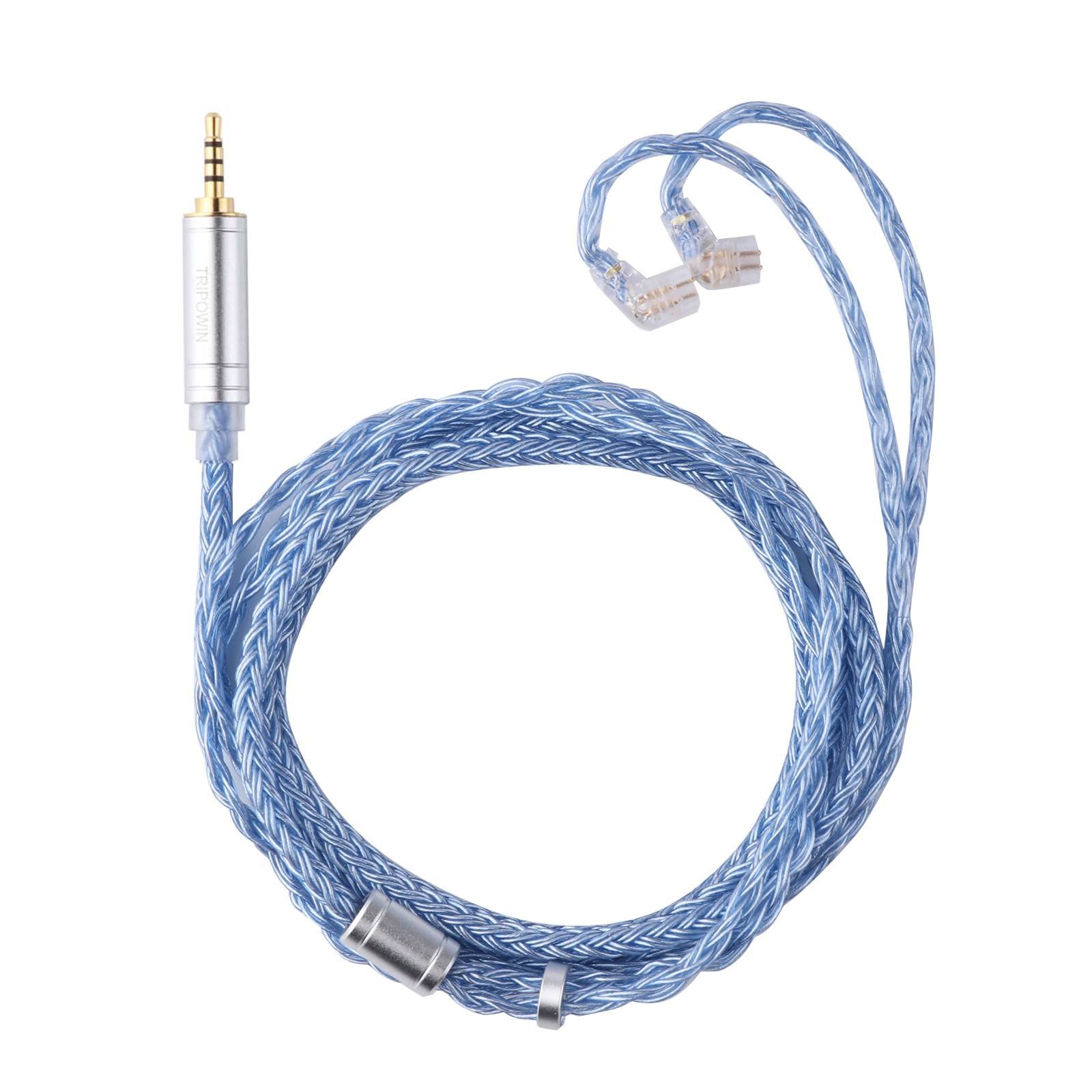 F FABOBJECTS® Zonie 16 Core Silver Plated Cable SPC Earphone Cable - Recessed 2pin 2.5mm, Zonie, Blue-image-20