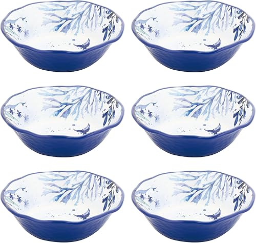 Miniatura 5 de UP ware - Juego de 6 cuencos redondos de melamina, sin BPA, aptos para lavavajillas, platos de cocina para pasta, arroz, sopa y ensalada, cuencos de