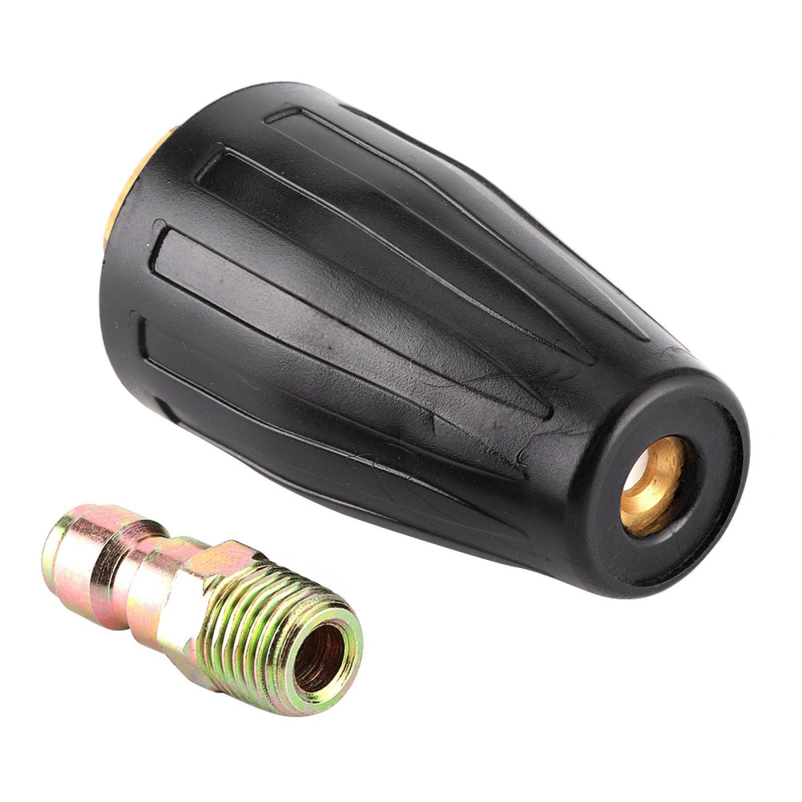 Bediffer Ugello Turbo in Gomma 3600PSI Punta di spruzzo Rotante 1/4 di Pollice in Ottone Massiccio Acciaio Inossidabile efficiente e Potente Strumento di Lavaggio(Aperture 3.0)