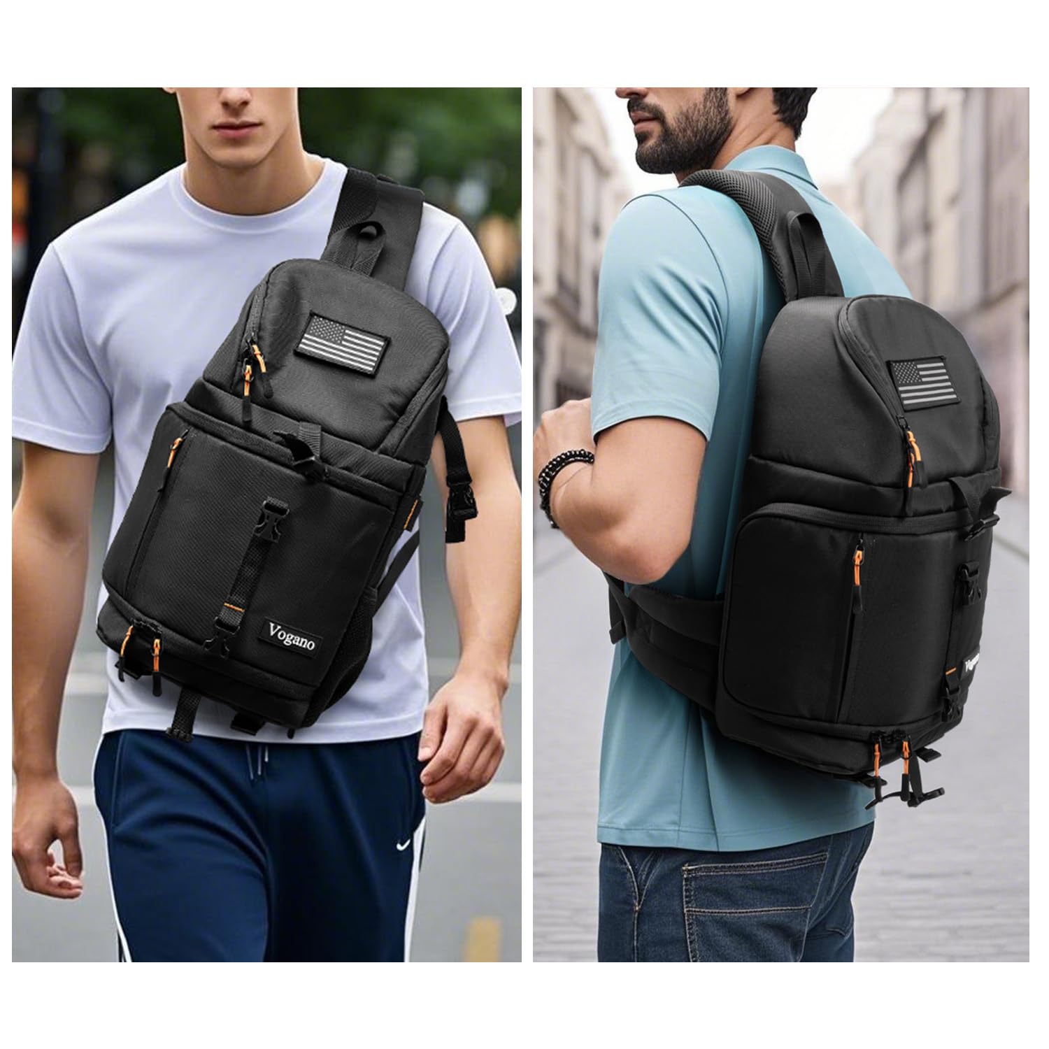 Vogano Kamera-Objektivtaschen & -hüllen, Kameratasche Schutzhüllen, Fotografie-Umhängetasche, kompatibel für Nikon, Canon, Sony DSL/SLR/spiegellose Ausrüstung, Reisen, wasserdicht, 2.0, schwarz, M-L