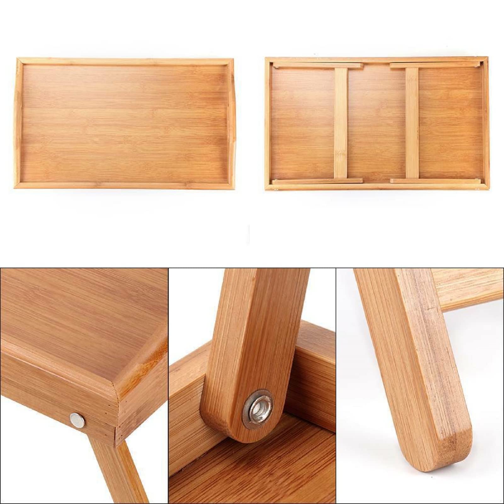 Trintion FrüHstüCkstablett FrüHstüCkstisch Mit Tischbeine Klappbar Tablett Bett Auch Als Lapdesk Notebook Betttablett 50 X 30 X 24 cm
