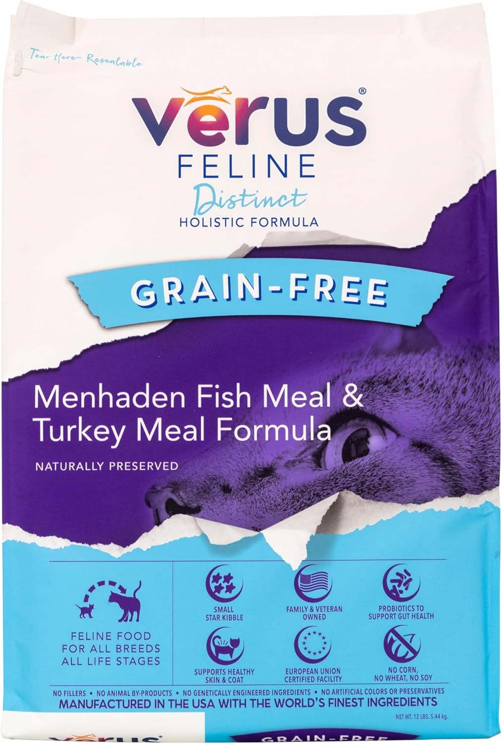 VeRUS Pet Foods Dry Cat Food Fish, Feline Distinct Formula (12lb)
