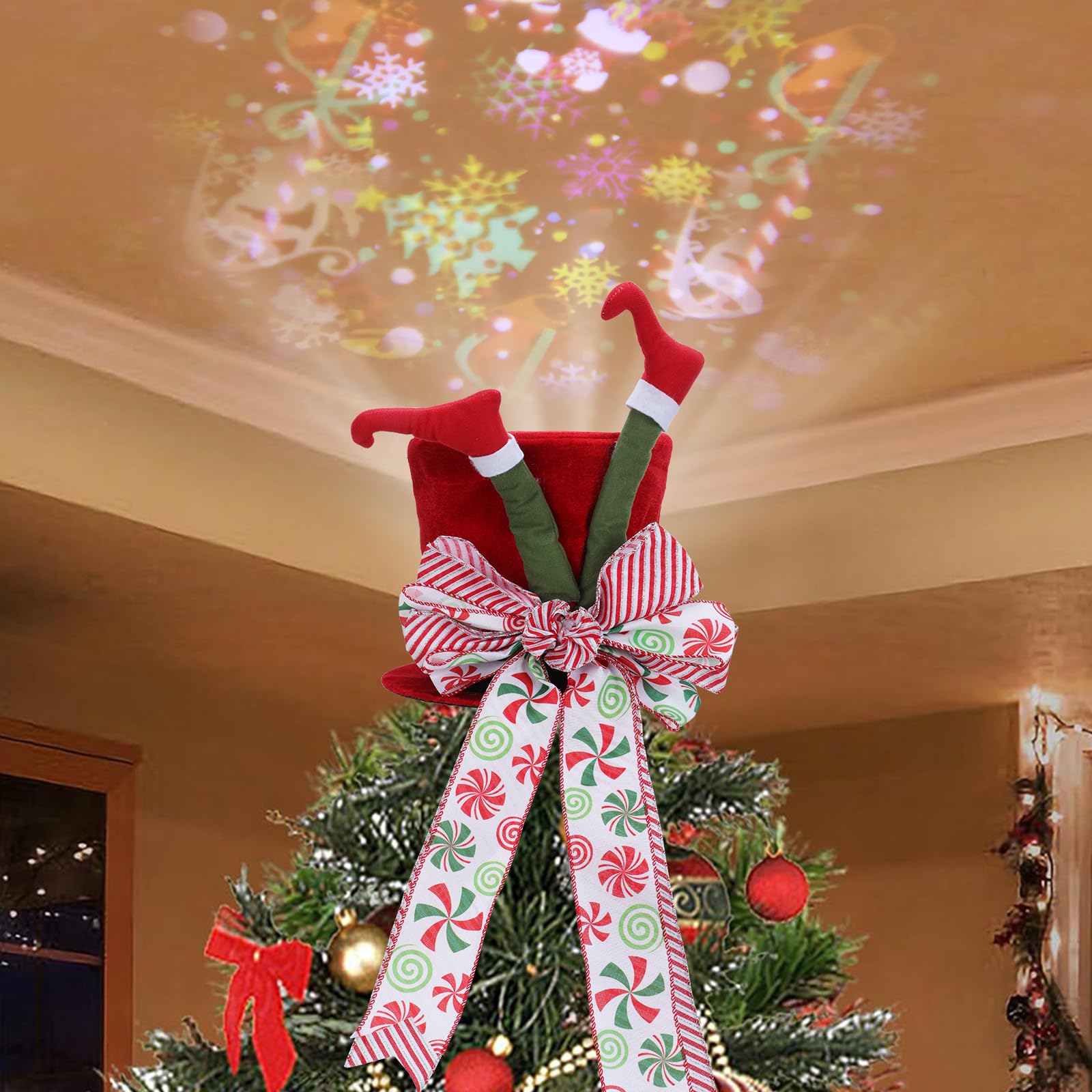 Amazon.com: BicycleStore Christmas Tree Topper Hat with Lighted ...