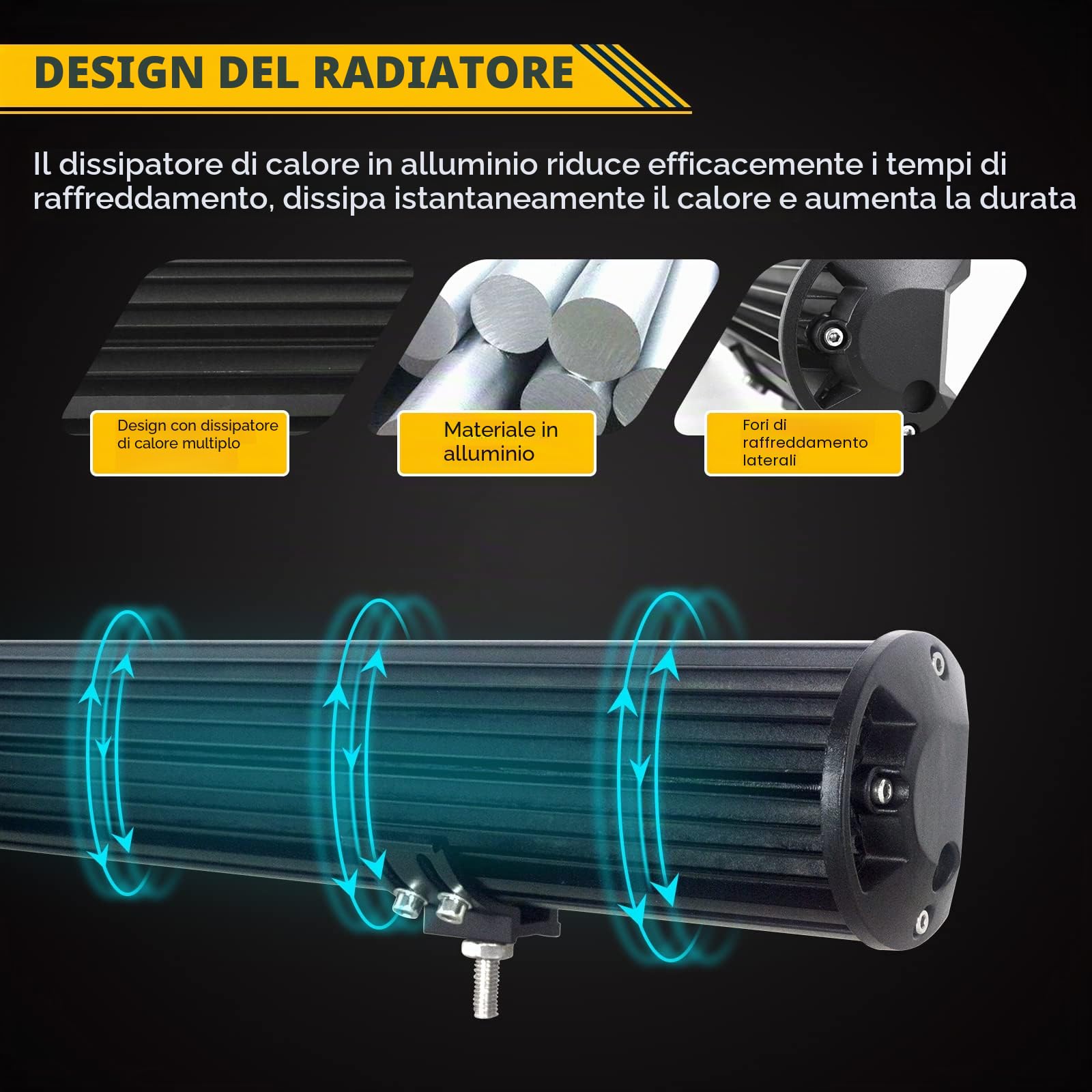 Willpower Barra LED Fuoristrada 30cm 240W 12V 24V Luci per Auto Barca 4x4