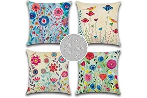 JOJOGOGO Spring Outdoor Throw Pillow Covers Set of 4 for Patio Furniture