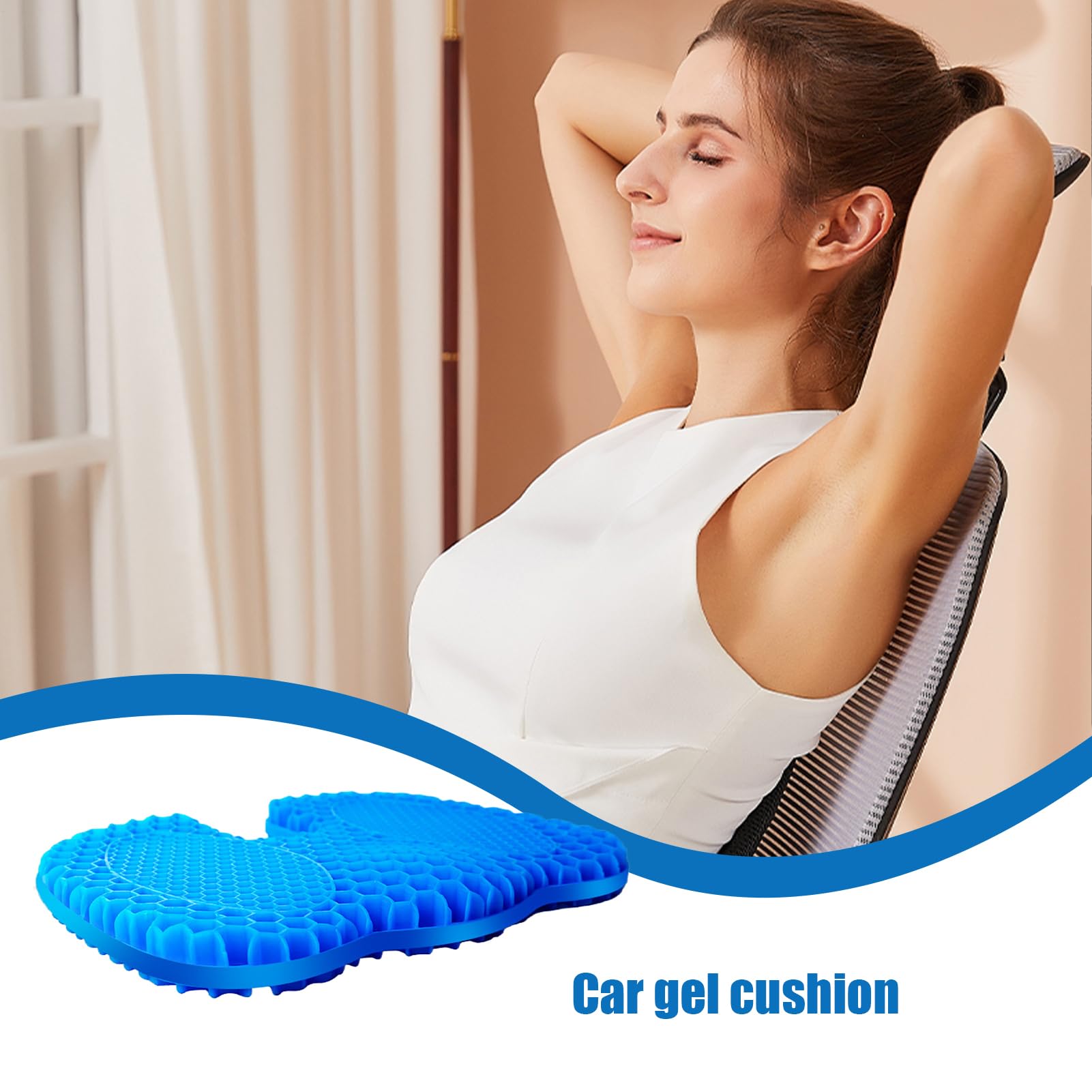 Cuscino per sedile in gel rinfrescante per auto, cuscino in gel per auto, cuscino posteriore ergonomico traspirante, accessori per auto, sedile imbottito freddo per una sedia