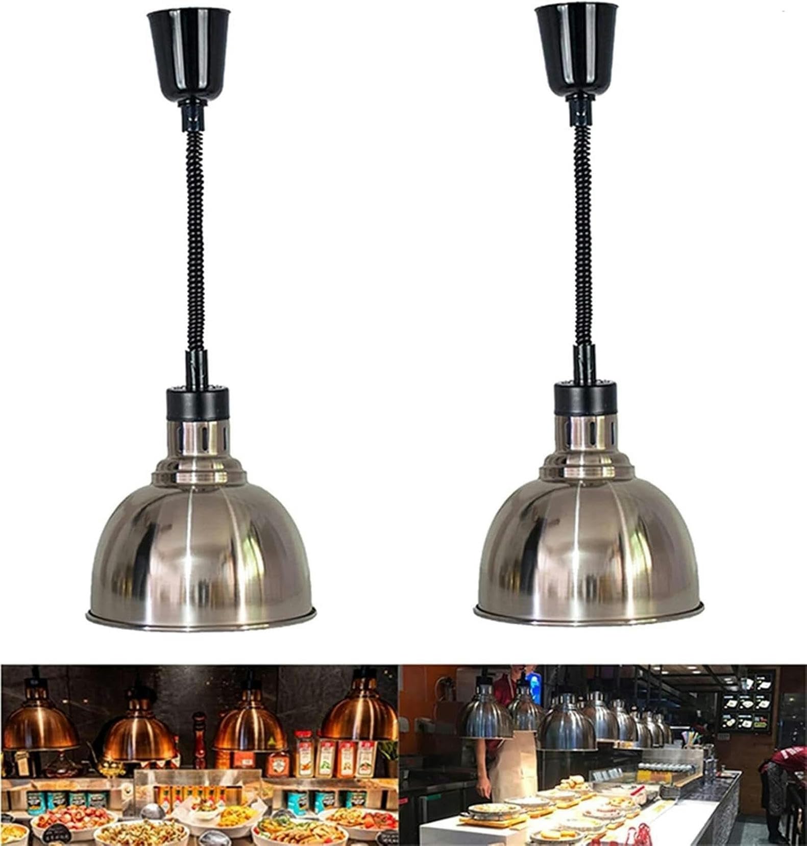 Lampe d'appel alimentaire en acier avec système de chauffe constant
