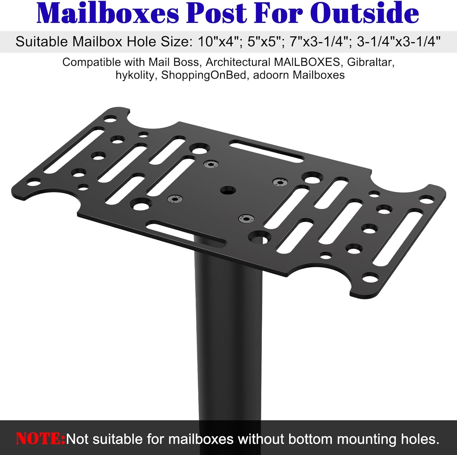 43" Tall Mailbox Post with Mounting Bracket, Mounting Post for Use with Mailbox Bracket,Heavy Duty In-Ground Post for Outdoor Mailboxes,Compatible with Mail Boss, Architectural MAILBOXES, Gibraltar