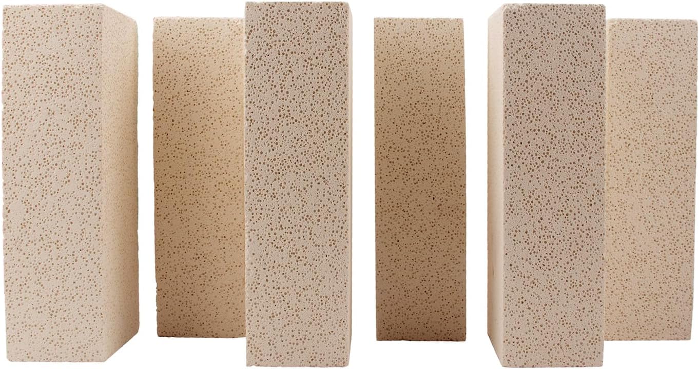 6 Pieces Insulating Fire Brick for Ovens, Kilns, Fireplaces, Forges 9" x 4.5" x 2.5" 2300F Rated Insulating Fire Bricks