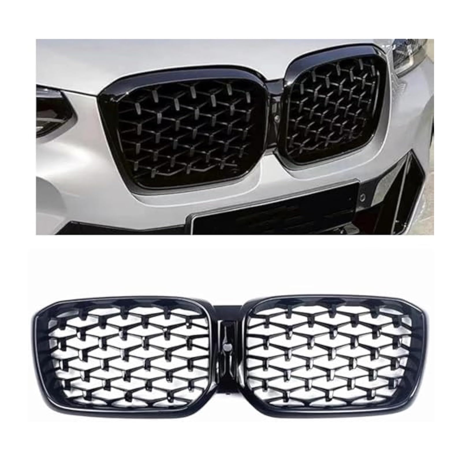 Für X3 X4 G01 G08 G02 2022 Auto Front Niere Grille Doppel Linie Stil Stoßstange Grill Haube Mesh Racing Grills Grid Front Nierengrill Grills(Double Slat Style)