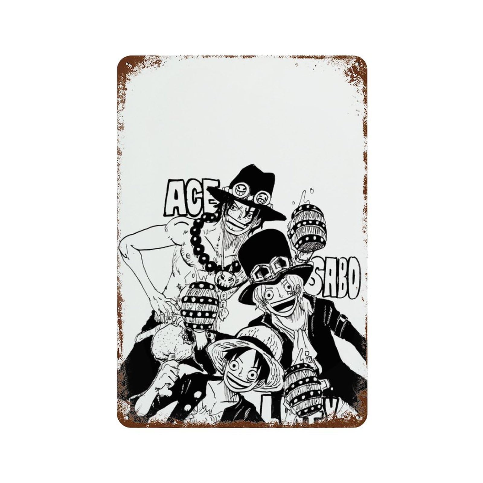 ワンピース　立て看板　新品 Amazon.co.jp: ブリキ看板 ワンピース ONE PIECE エース ビンテージ風