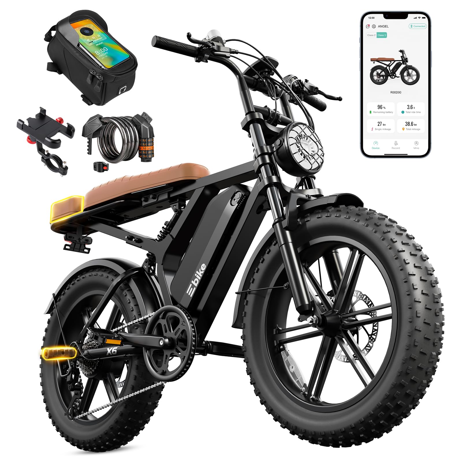 TST Electric Bike for Adults, 48V 15 Ah Battery, 2000W Peak Motor, 28MPH