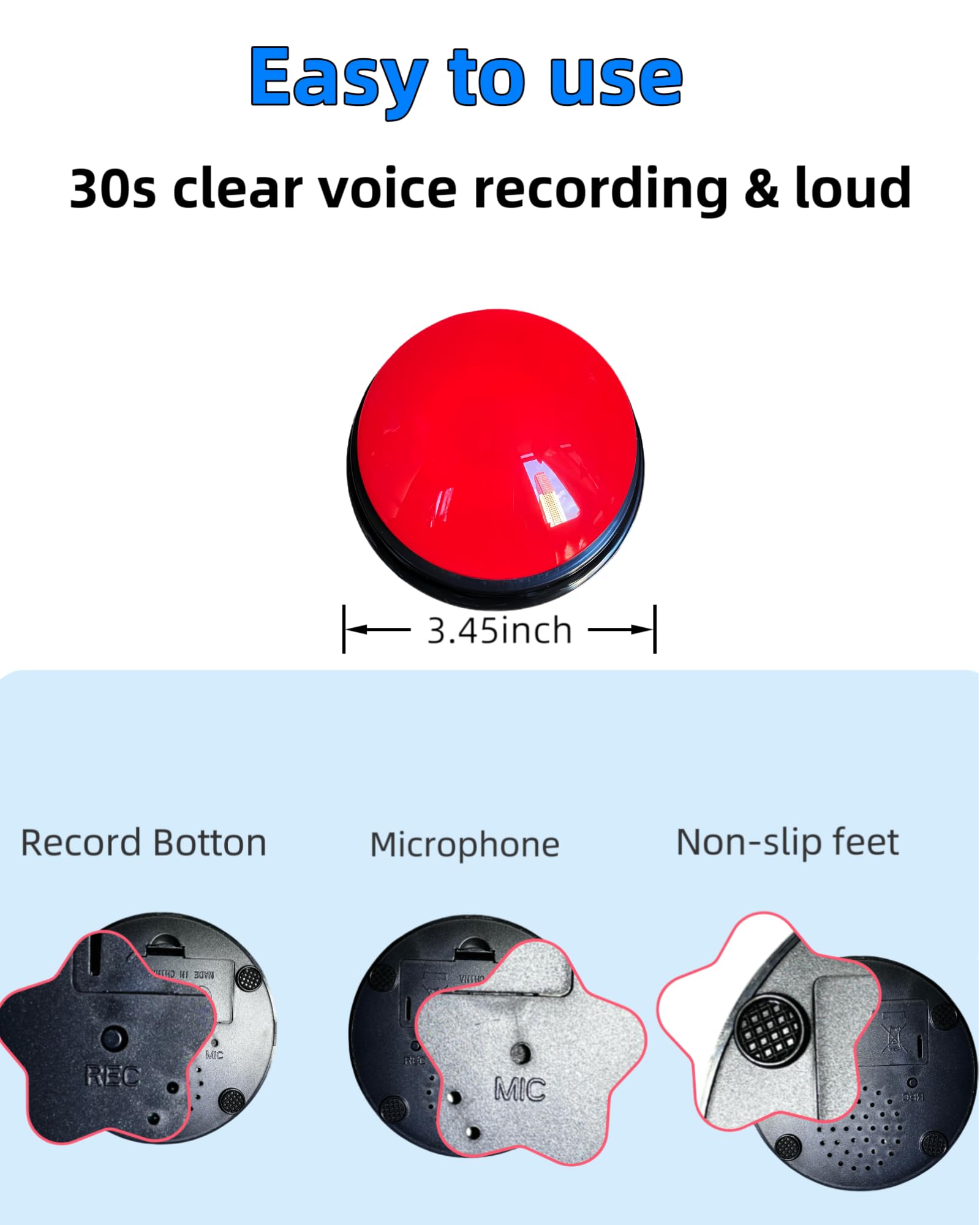 Botones de conversación para perros para comunicación, juego de 6 botones de colores con alfombrilla antideslizante, calcomanías y clicker de entrenamiento, botones grabables para perros y