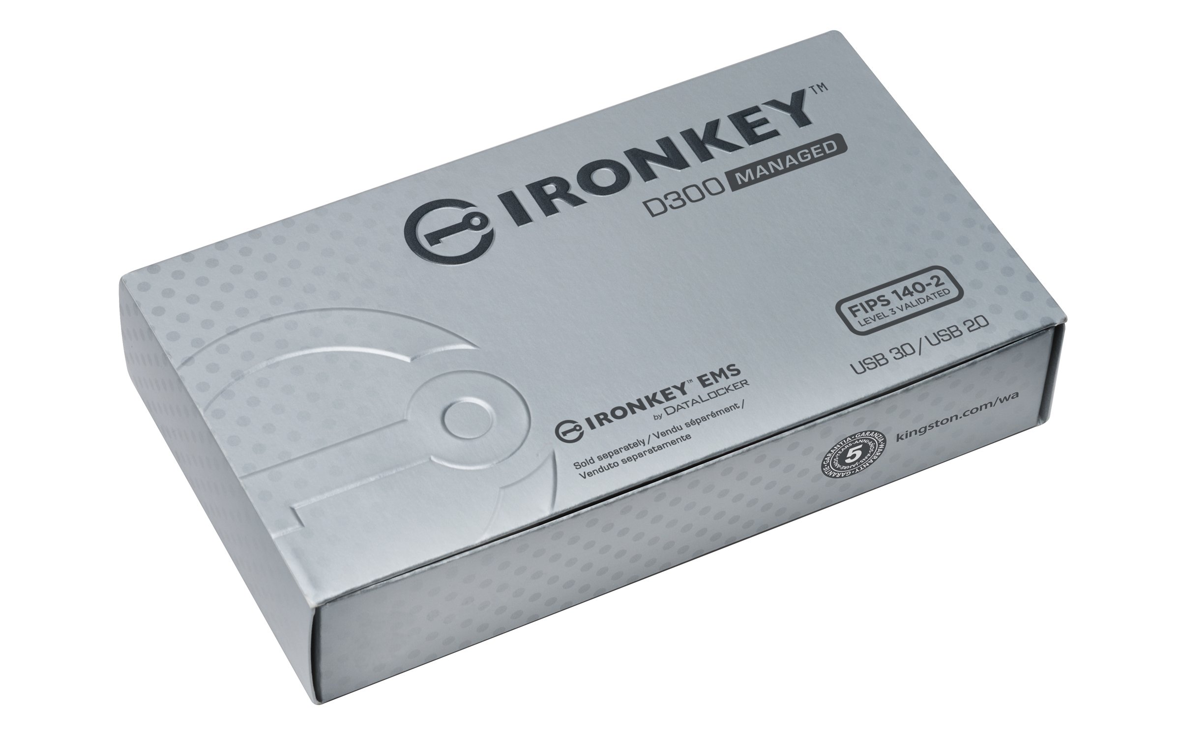 Kingston Ironkey D300 USB Drive 3.0, Protetto Mediante Crittografia, 4 GB, Managed