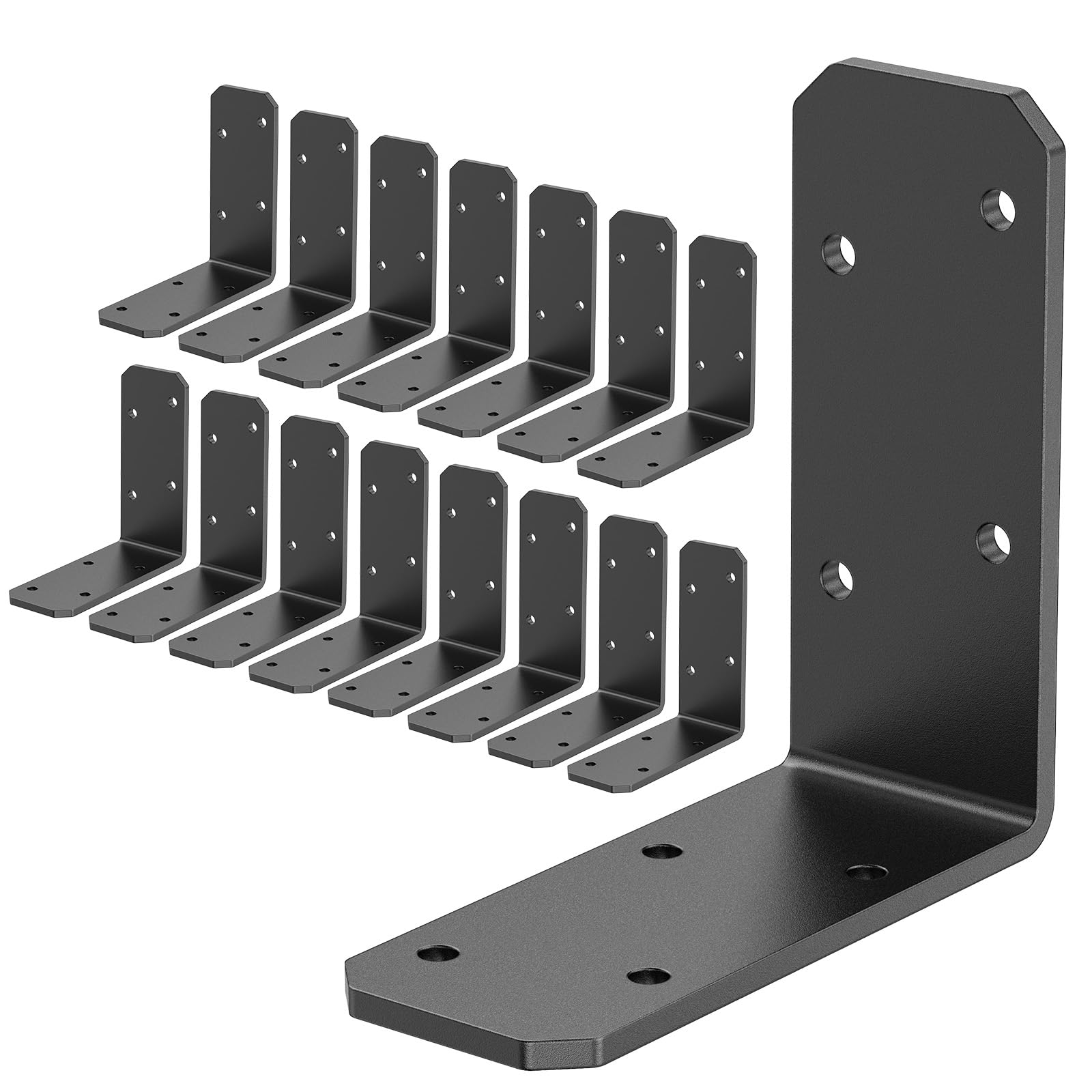 Heavy Duty L Brackets for Wood, Black 90 Degree Corner Brackets Garden Beds