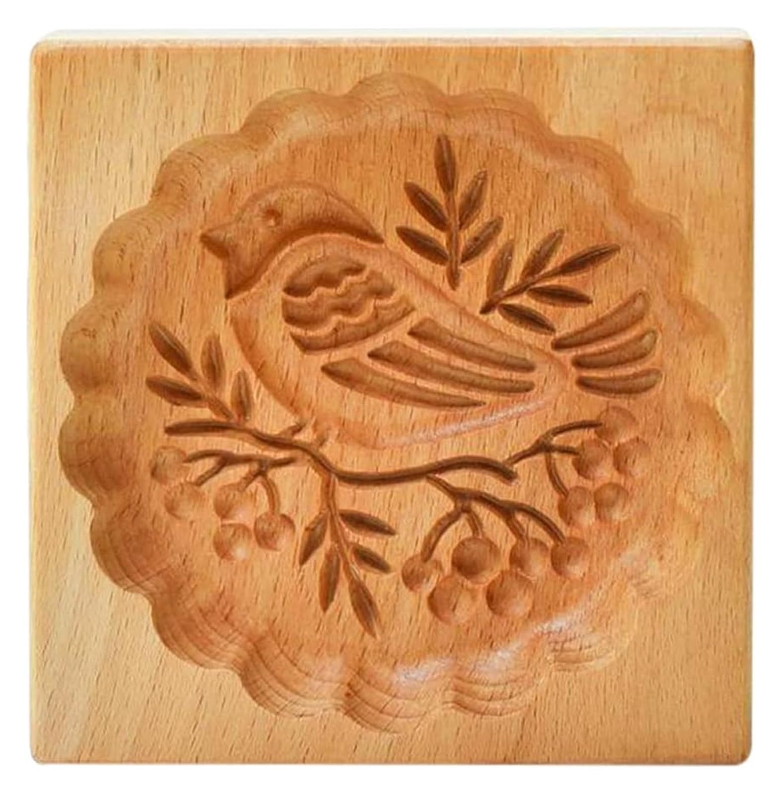 Keksausstecher, Hölzerne Plätzchenformen, Kekse, hölzerner Tiervogel-Ausstecher, drücken Sie 3D-Kuchenprägungs-Backform-Werkzeuge, Lebkuchen-Keks-Stempel-Backen