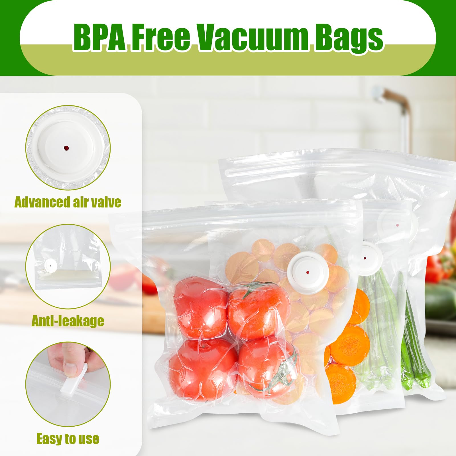 Sellador al vacío de mano, sellador al vacío de alimentos con 30 bolsas de vacío reutilizables, ahorro de alimentos recargable portátil para una frescura 5 veces más larga, con tanque de agua visible
