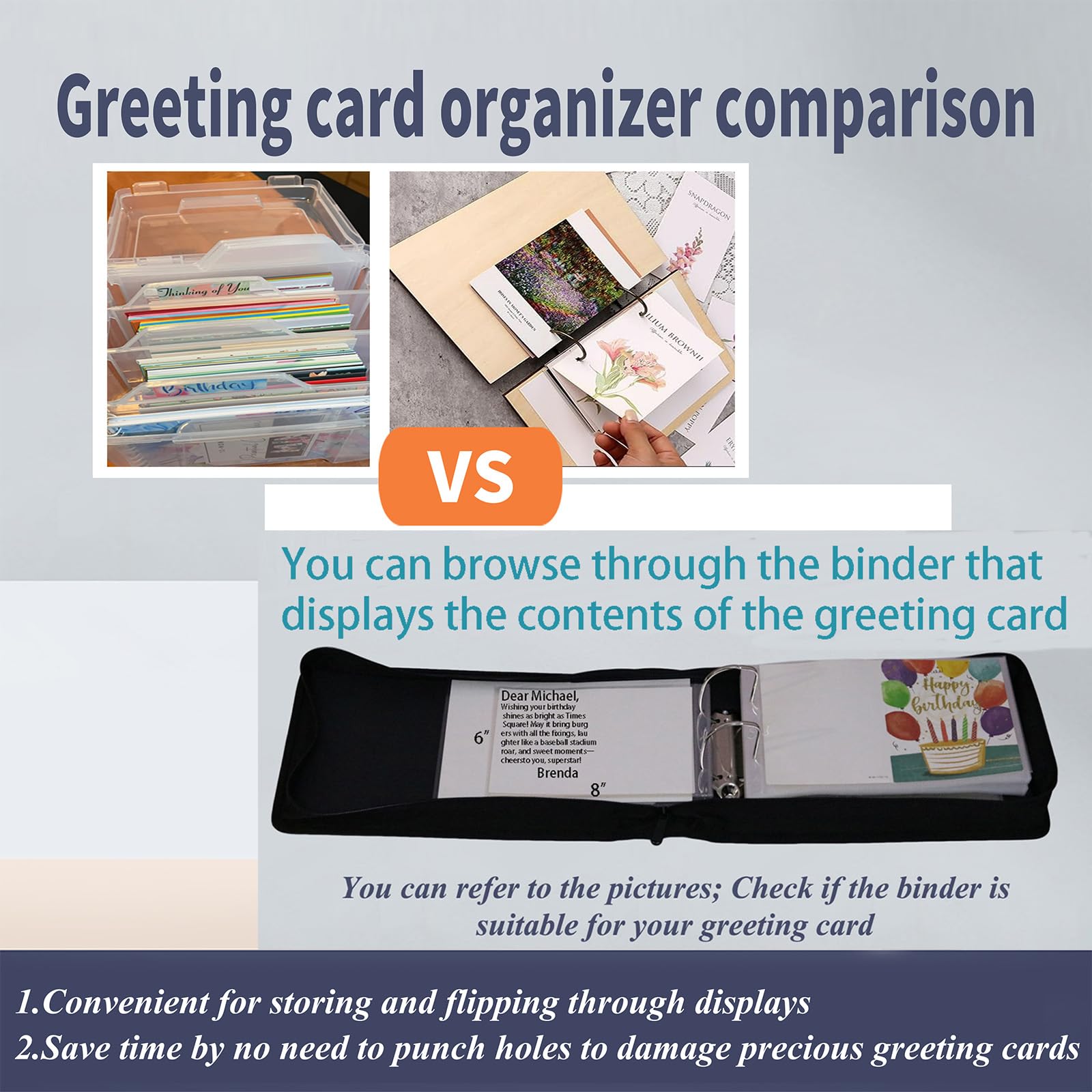 Amazon.com: greeting card organizer binder and birthday card holder  book,christmas card photo album,binder for greeting cards with  sleeves,Suitable for 5x7in, 4x6in, 3x5in cards holds 120 cards (black) :  Home & Kitchen