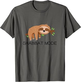 Shabbat Mode Sleepy Sloth shabbat Shalom Jewish Sabbath T-Shirt