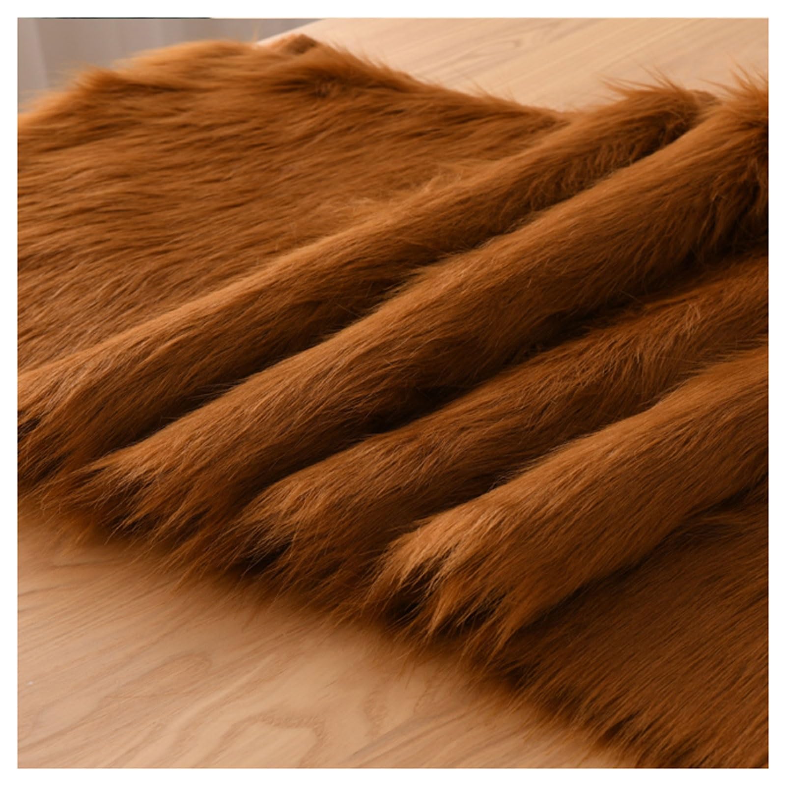 Long Pile Faux Fur Fabric, Fluffy Decorative Fake Fur Material, 5cm Soft Plush Faux Imitation Fur Material For Fancy Dressed, Costume, Cosplay, Gnome Beards, Art Crafts, Fursuit, 50x50cm(Color:Yellowi