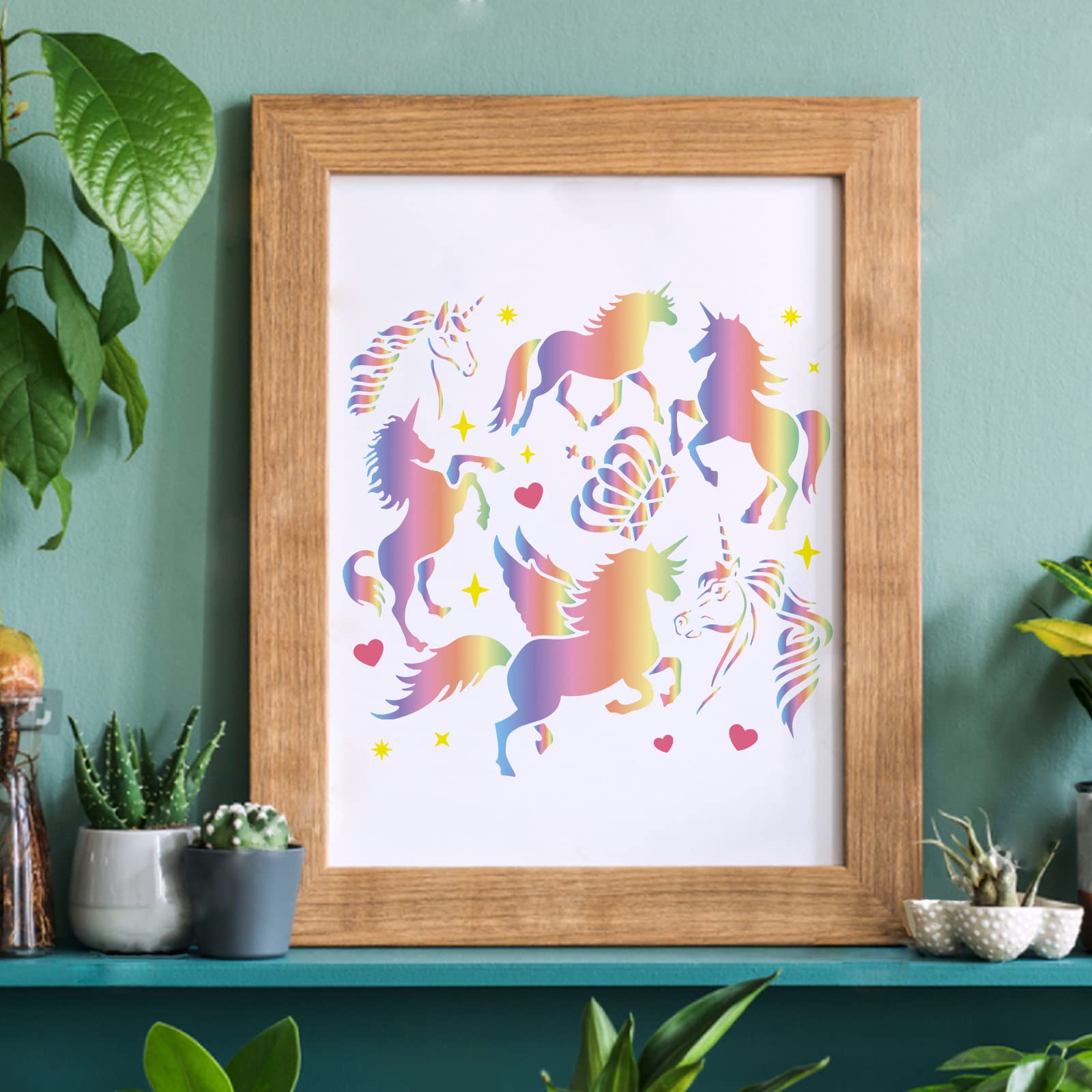 Set Di 15 Stencil Floreali Dayker Per Pittura - Fiori Selvatici, Foglie - Riutilizzabili In PET - 21x28 Cm