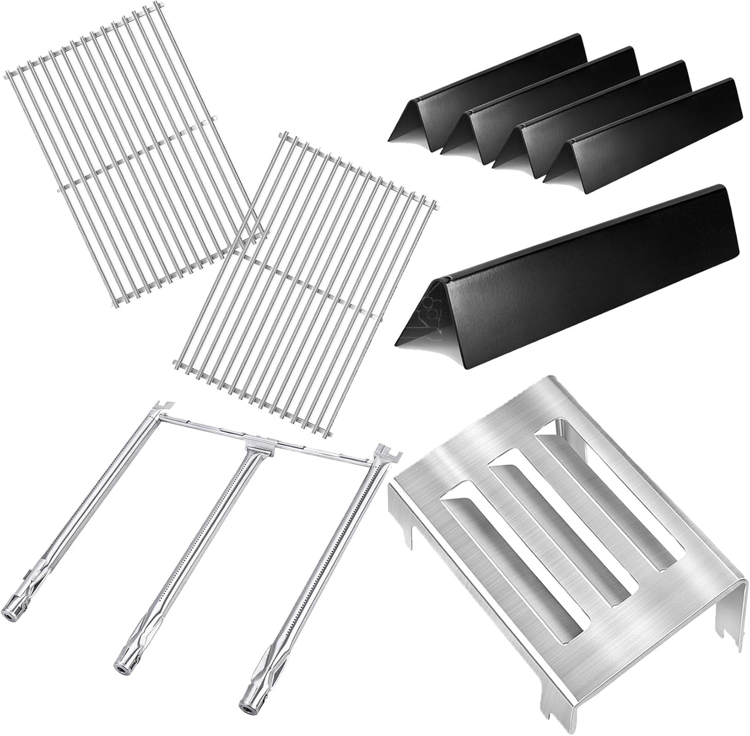 GasSaf Heat Deflector 67060, Flavorizer Bars 7636, Grill Burners 69787 and Grill Grates 7638 Replacement for Spirit 300 Series, E310 E320 E330 S310 S320 S330 Gas Grills with Front Control Knob