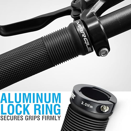 Miniatura 3 de MARQUE Race Mountain Bike Handlebar Grips  Collar de anillo de bloqueo único MTB y BMX para manillar de bicicleta con agarre antideslizante, patrón