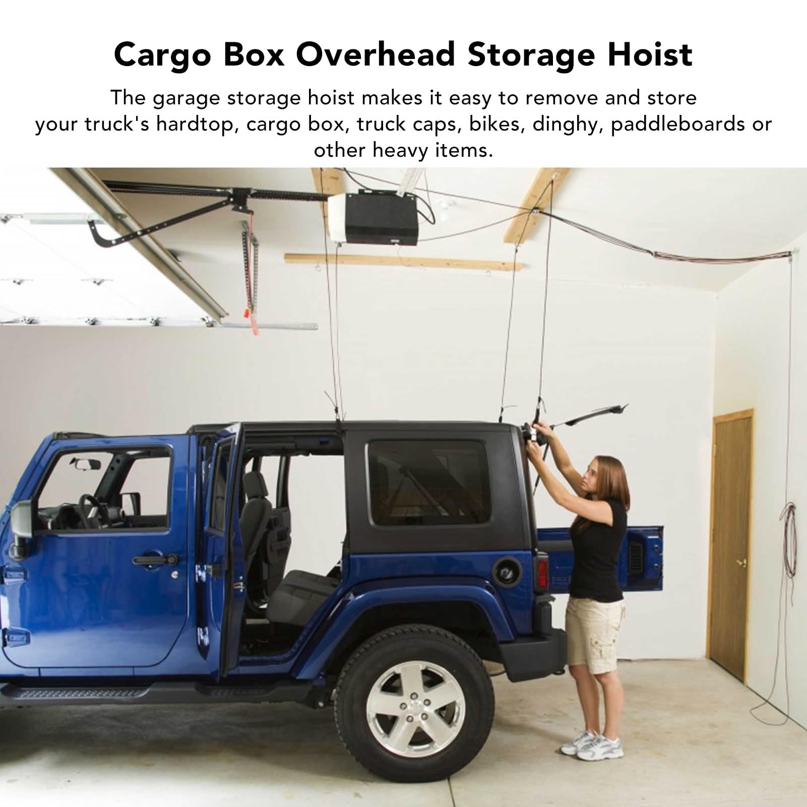 KIMISS Robuster Garagen-Lagerlift für 7803, Riemenscheibensystem für Pickup-Trucks und Boote, Tragfähigkeit 45–145 Lbs