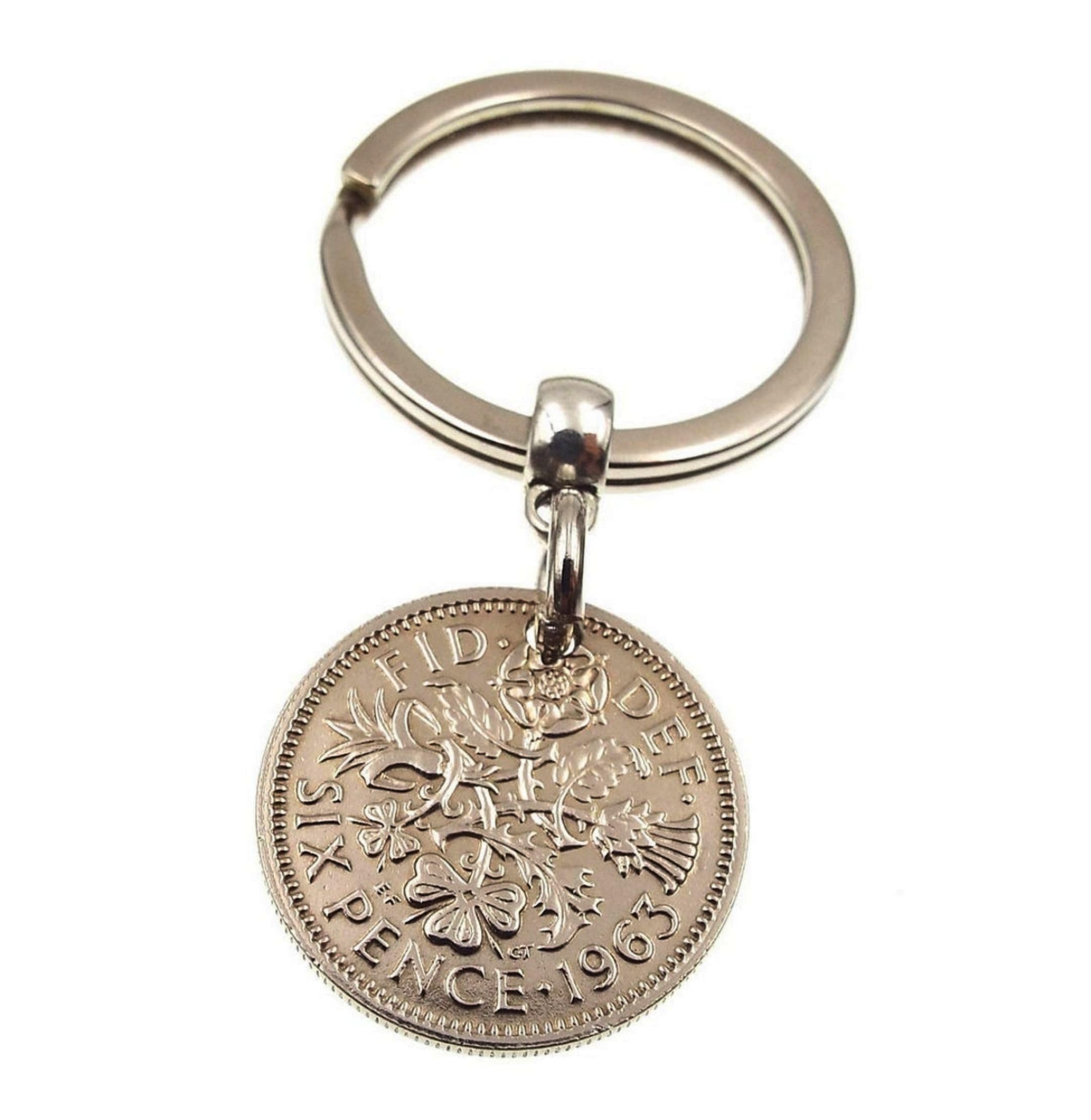 A Silver Dream 1963 Sixpence Coin Keyring