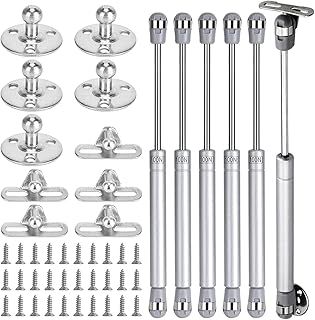 DBAILY sprężyny gazowe podnoszenie podniesienia, 6 szt. sprężyna gazowa szafka kuchenna amortyzator gazowy 100 N miękkie zamykanie pokrywa zawiasy drzwi stodoła skrzynka na zabawki do domu biura elektryczny licznik pudełko (srebrny)