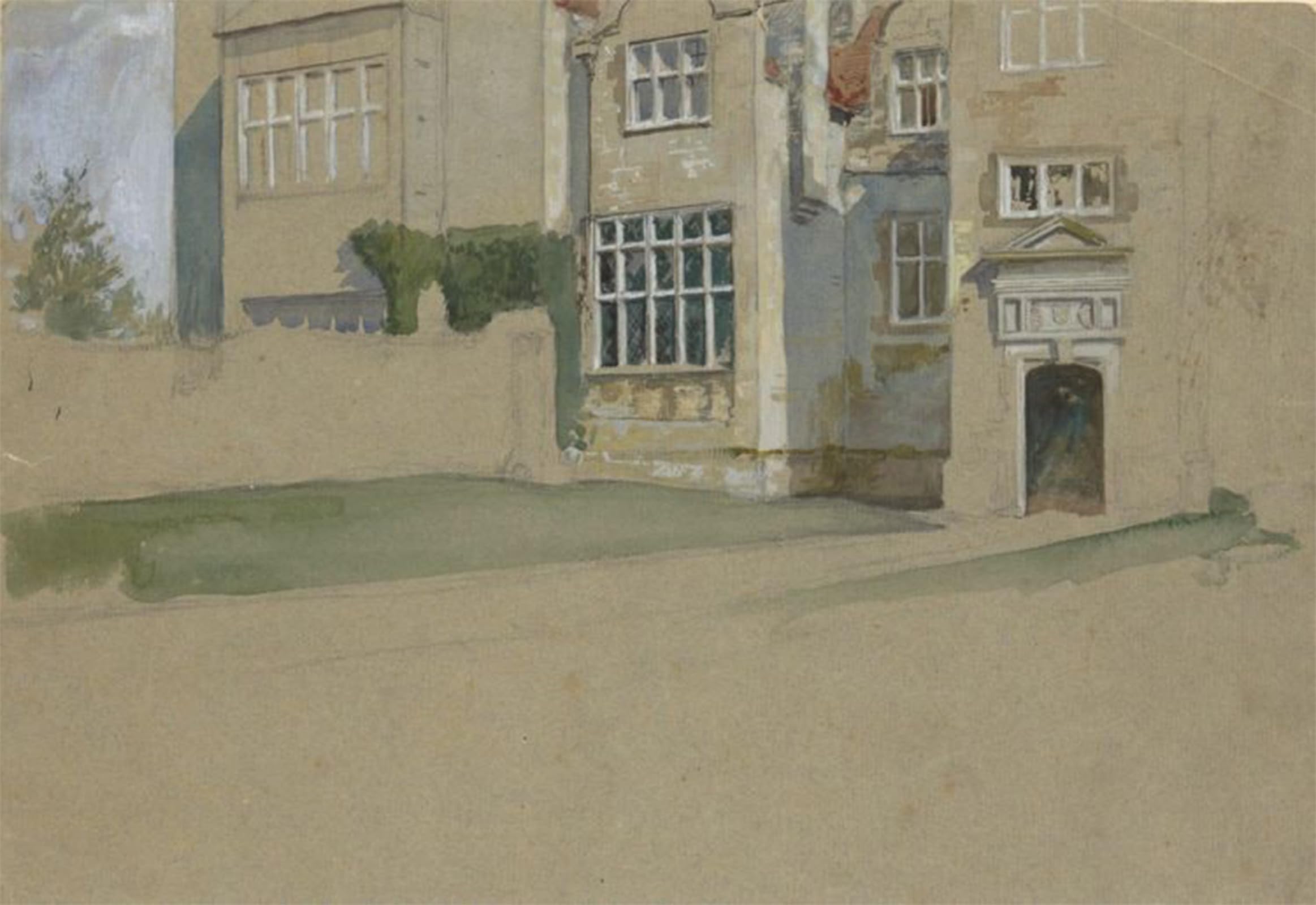 ARTXLXXBN Famous Painting Canvas Artwork Graffiti Print View of an English House by Edwin Austin Abbey Portrait Canvas Image for Home Decor 60x90cm