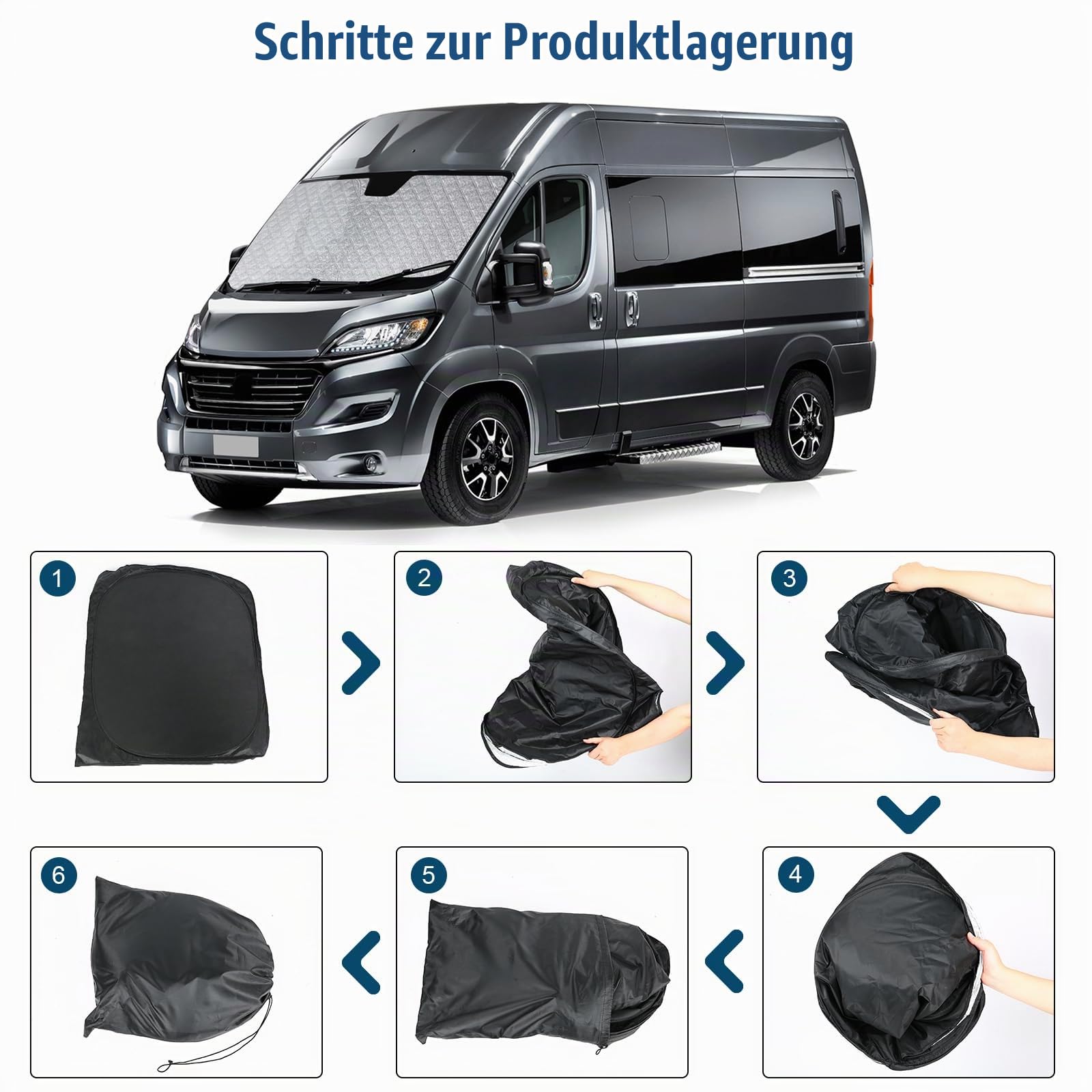 Sonnenschutz Auto Frontscheibe Ersatz für FIAT Ducato 2006-2025