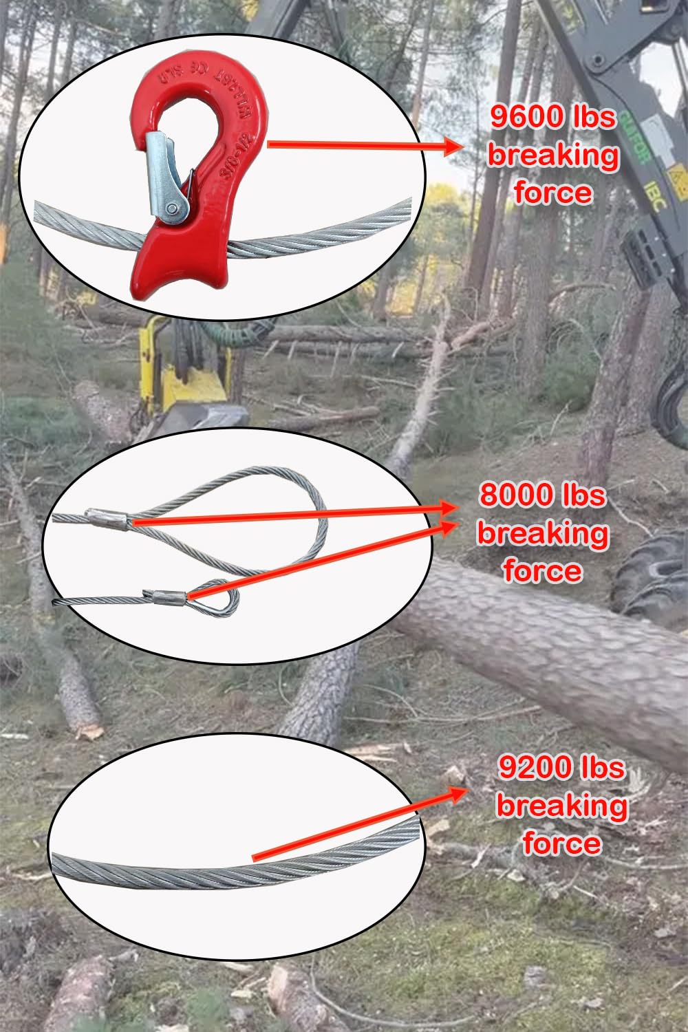 Heavy Duty Wire Rope Sling - 8000lbs Capacity -6 Heavy Duty Wire Rope Sling - 8000lbs Capacity -6