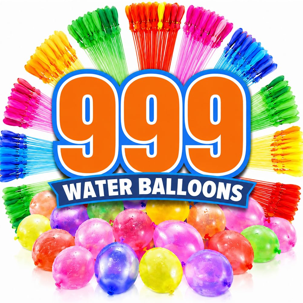 999 Water Balloons Quick Fill Self Sealing Outdoor Water Bombs for Kids
