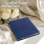 Artmag Album de photos 8x10 2 Packs Effacer les pages Couverture en cuir Diapositive dans l'album Chaque prise 52 Vertical 8x10 Album de photos Scrapbook Photo Artwork ou cartes postales Stockage (Blue)
