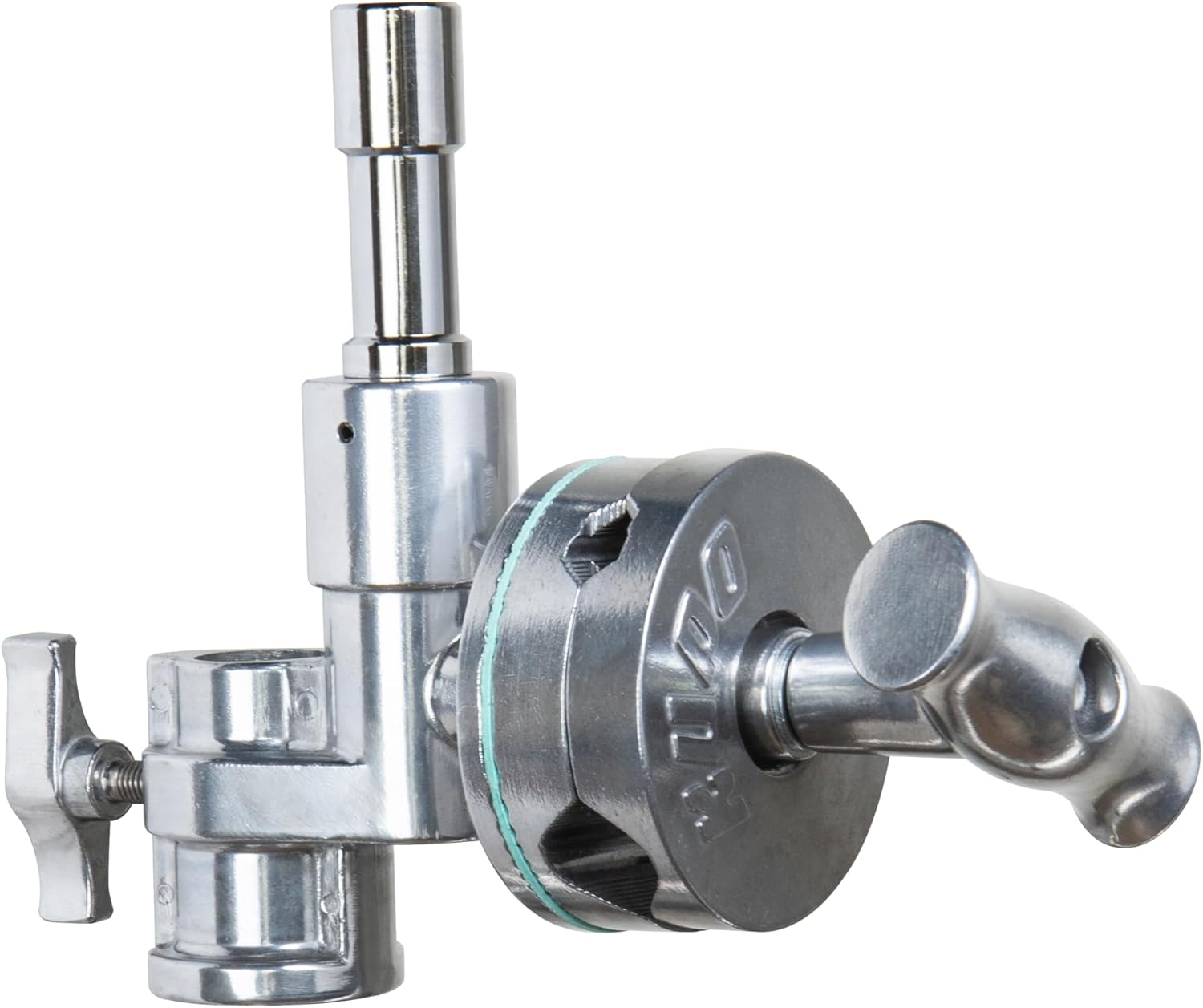 Kupo 4-1/2" Grip Head with Junior Stud and Receiver, Aluminum Lollipop Design with Dual V-Jaws for 5/8" and 3/8" Mounting in Photography and Video Rigging (KG400512)