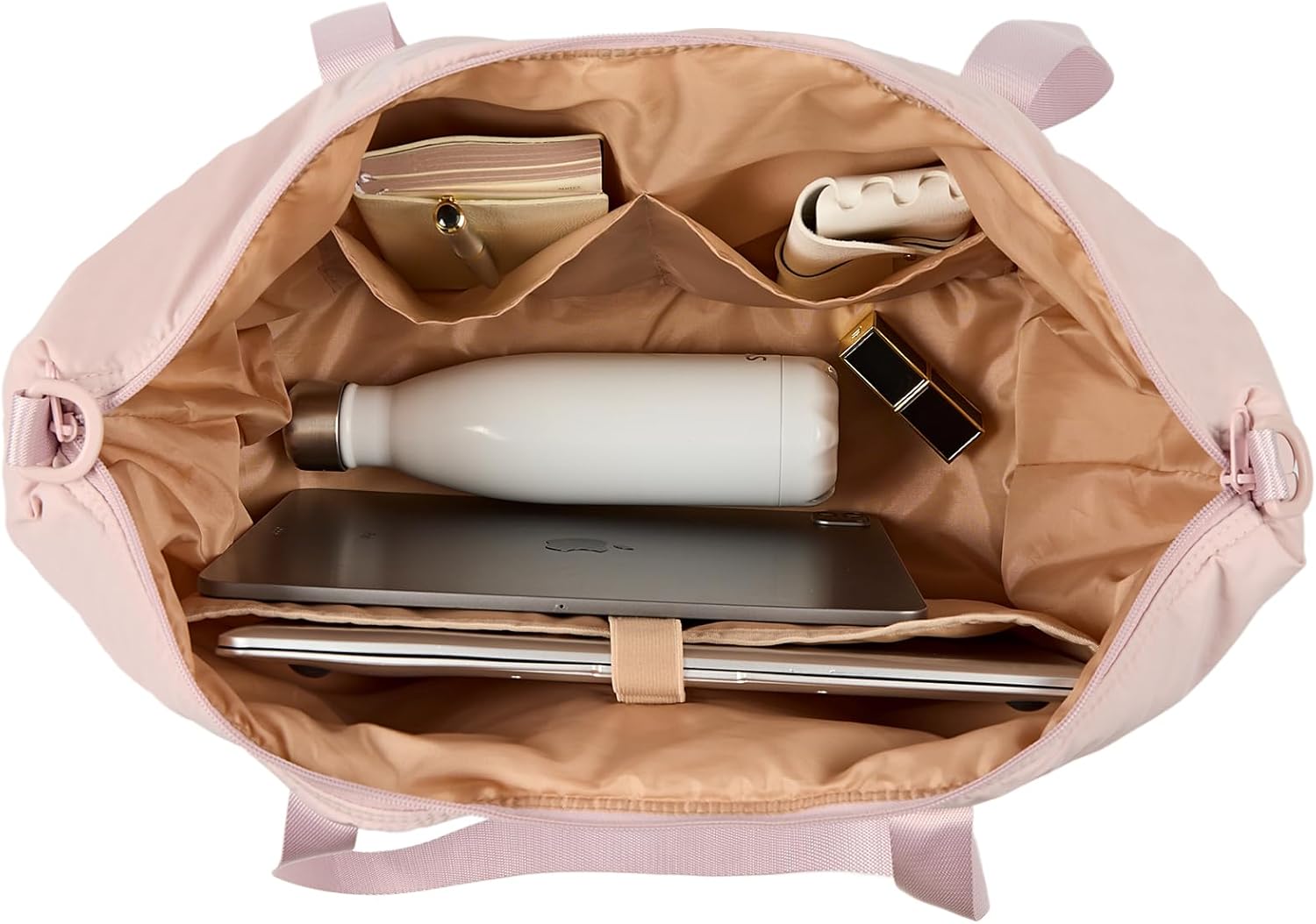 NISHEL Double-layer Weekender Bags for Women, Personal Item Duffle Bag with Shoes Compartment, Large Capacity Travel Bag, Overnight Luggage Bag with Pocket, Pink - Image 2