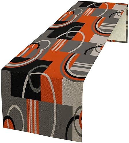 Miniatura 39 de Camino de mesa ondulado retro, abstracto, colorido, arcoíris, ondas, remolinos, lindo, bohemio, estético, para casa de campo, cocina, mesa de