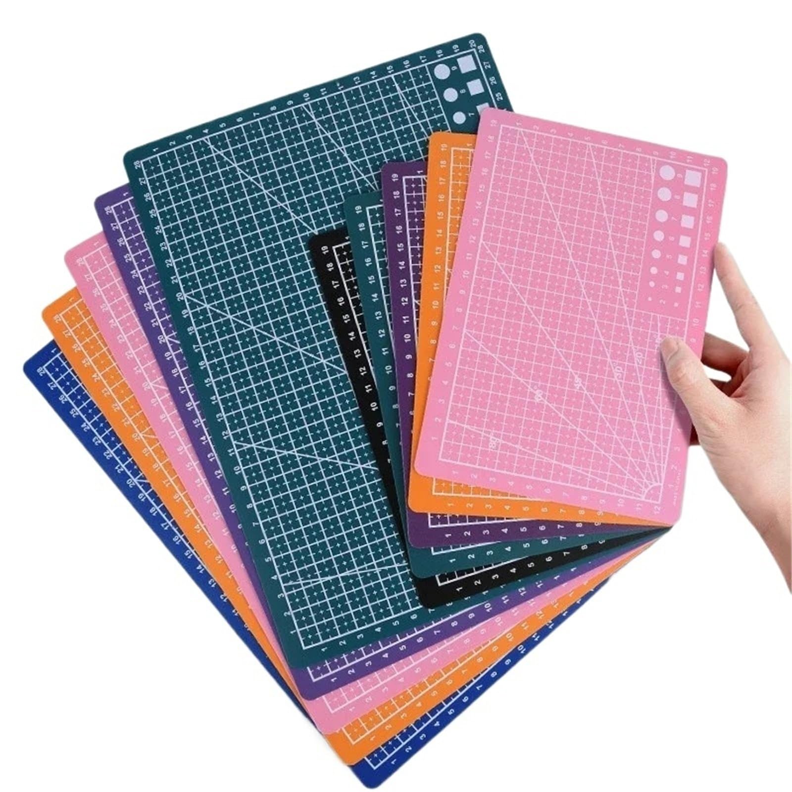 Schneidematte Kunst-Schnitzbrett, Handschneidematte, Kartonschneider, doppelseitig, Gravur-Pad for DIY-Bastelwerkzeug, pädagogisches kulturelles Angebot Büro(Blue-A4)