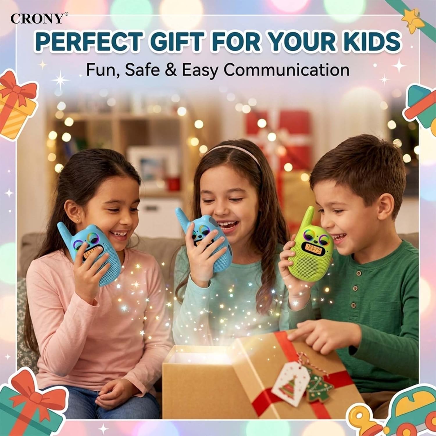 Walkie Talkies for Kids, 3 Miles Long Range 22 Channels 2 Way Radio for Boys Girls Ages 3-12, Walkie Talkies for Outdoor Camping Hiking, Easter/Birthday Presents for 4 5 6 7 8 Year Old