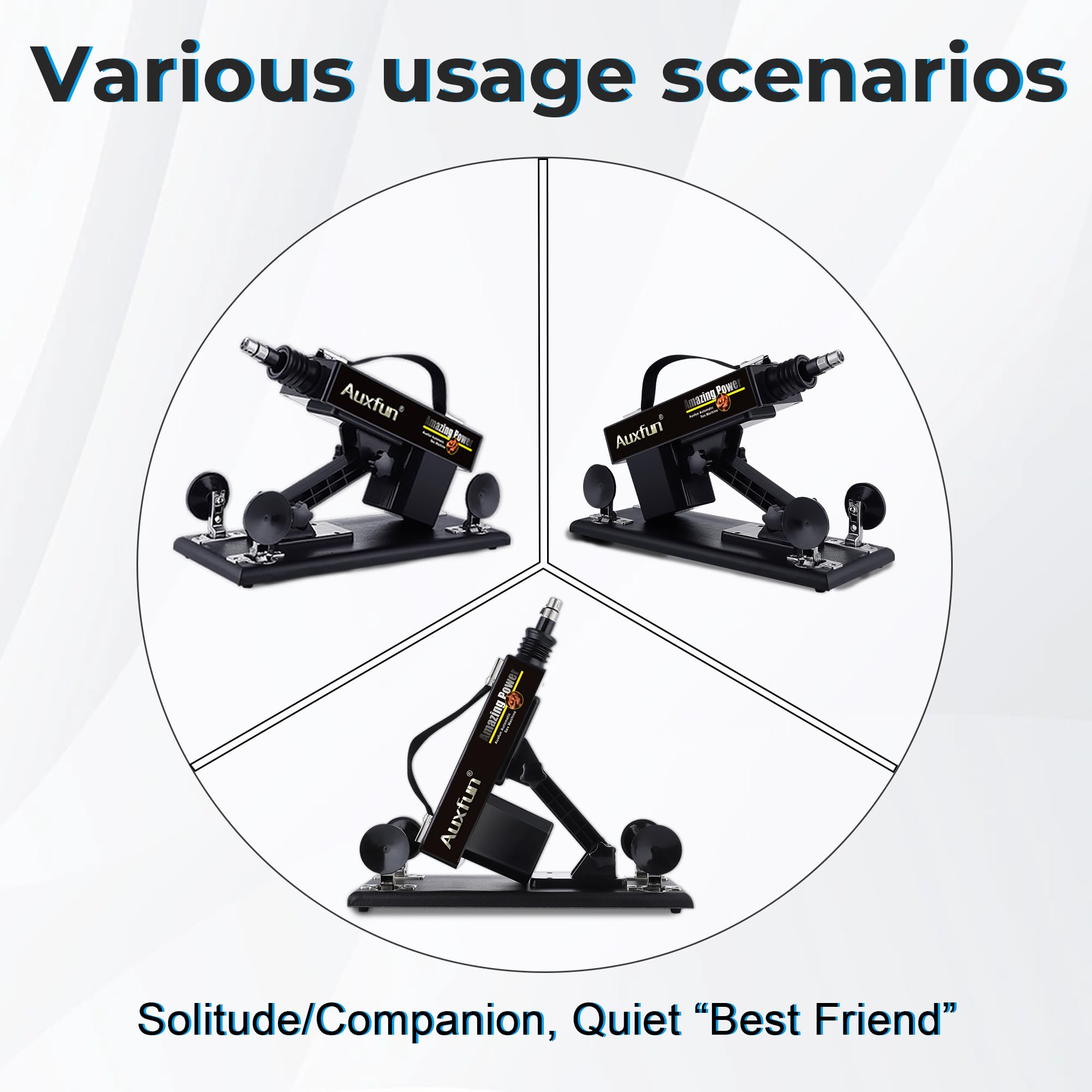 AUXFUN Sex Machine Love Machine Fuck Machine with  Adapter,Automatic Dildo Machine Thrusting Machine with 3 XLR Connector,Fucking Machine Couple Sex Toys 8 Attachments for Male and Female: Suction Cup