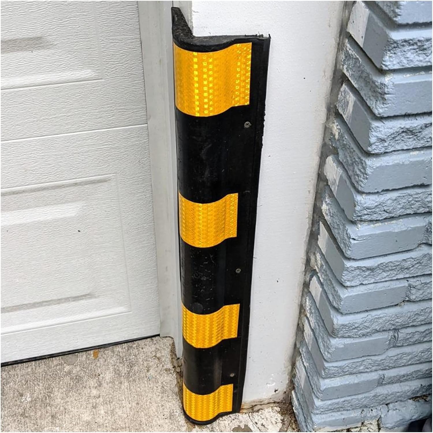 WDSOPK garage wall protector,wall corner protector, High Toughness Reflective Floor Garage Protection Corner Guard, 1cm Thick,Yellow,5pcs,60cm