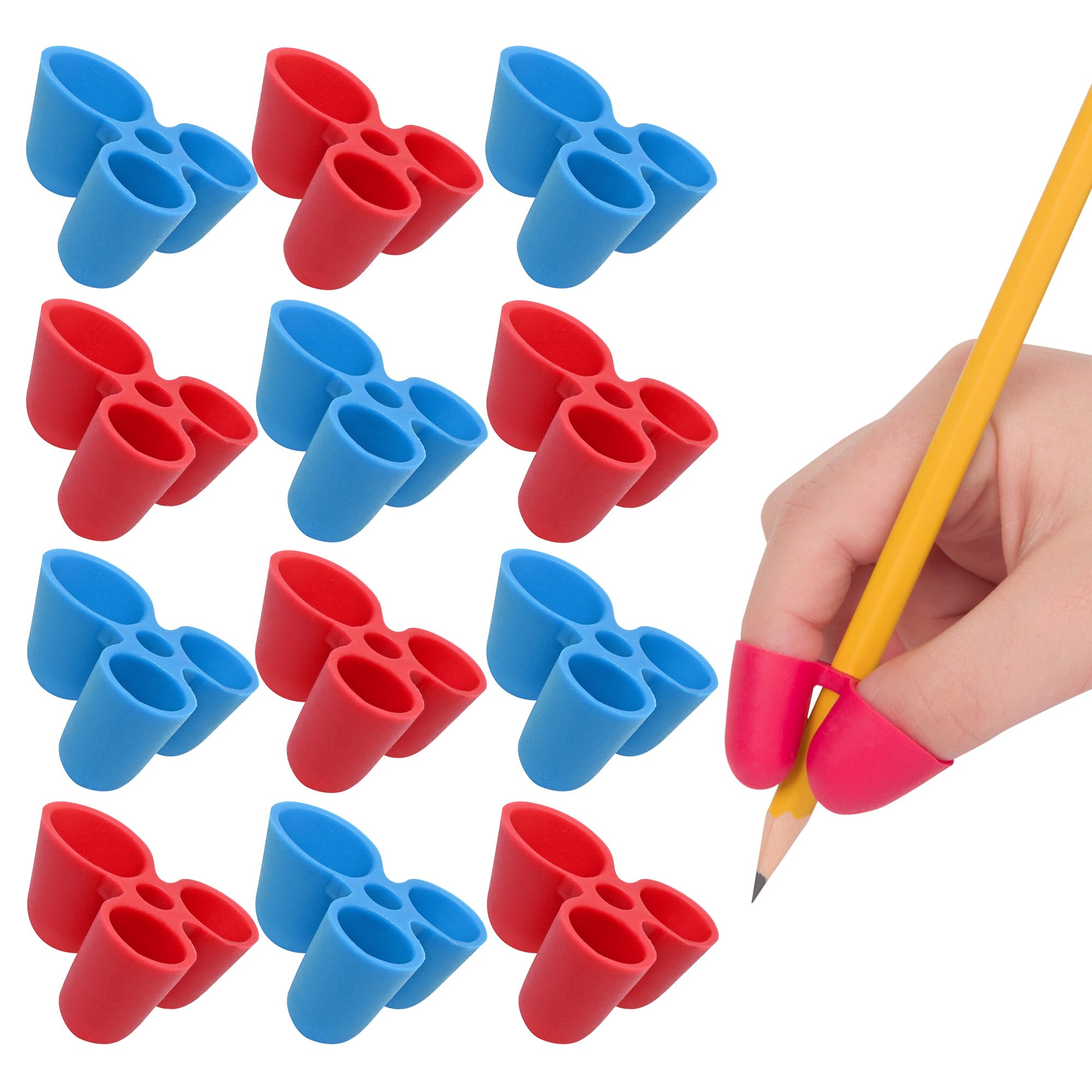 The Pencil Grip Writing CLAW for Pencils and Utensils, 12 Count Blue/Red, Medium Size (TPG-21212)