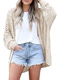 Women's Crochet Cardigan Kimono Boho Long Sleeve Lightweight Soft Oversized Open Front Knitted Sweater