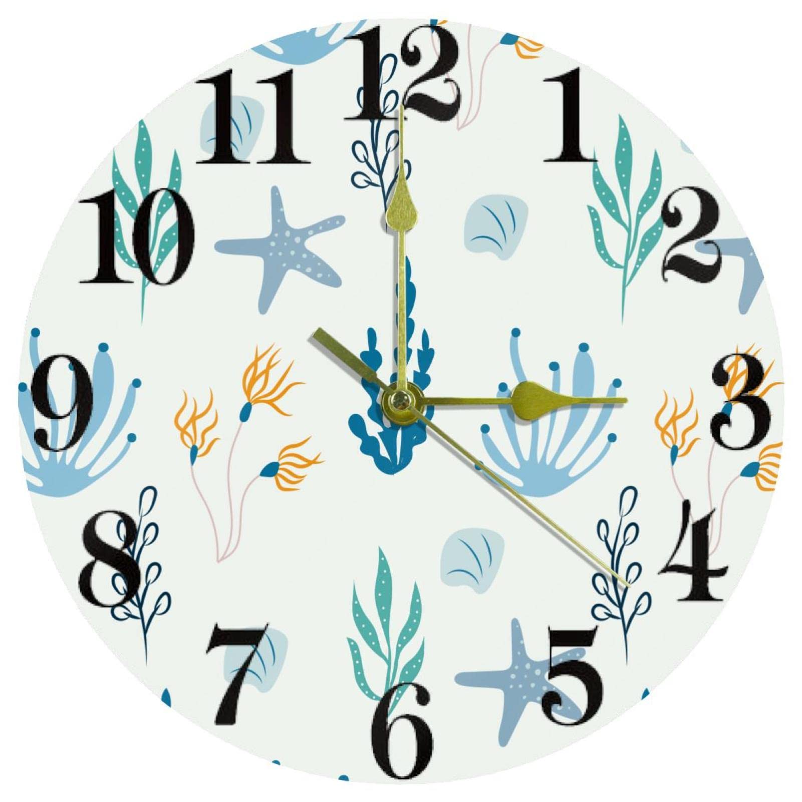Horloge murale à quartz silencieuse de 25,4 cm pour cuisine et bureau
