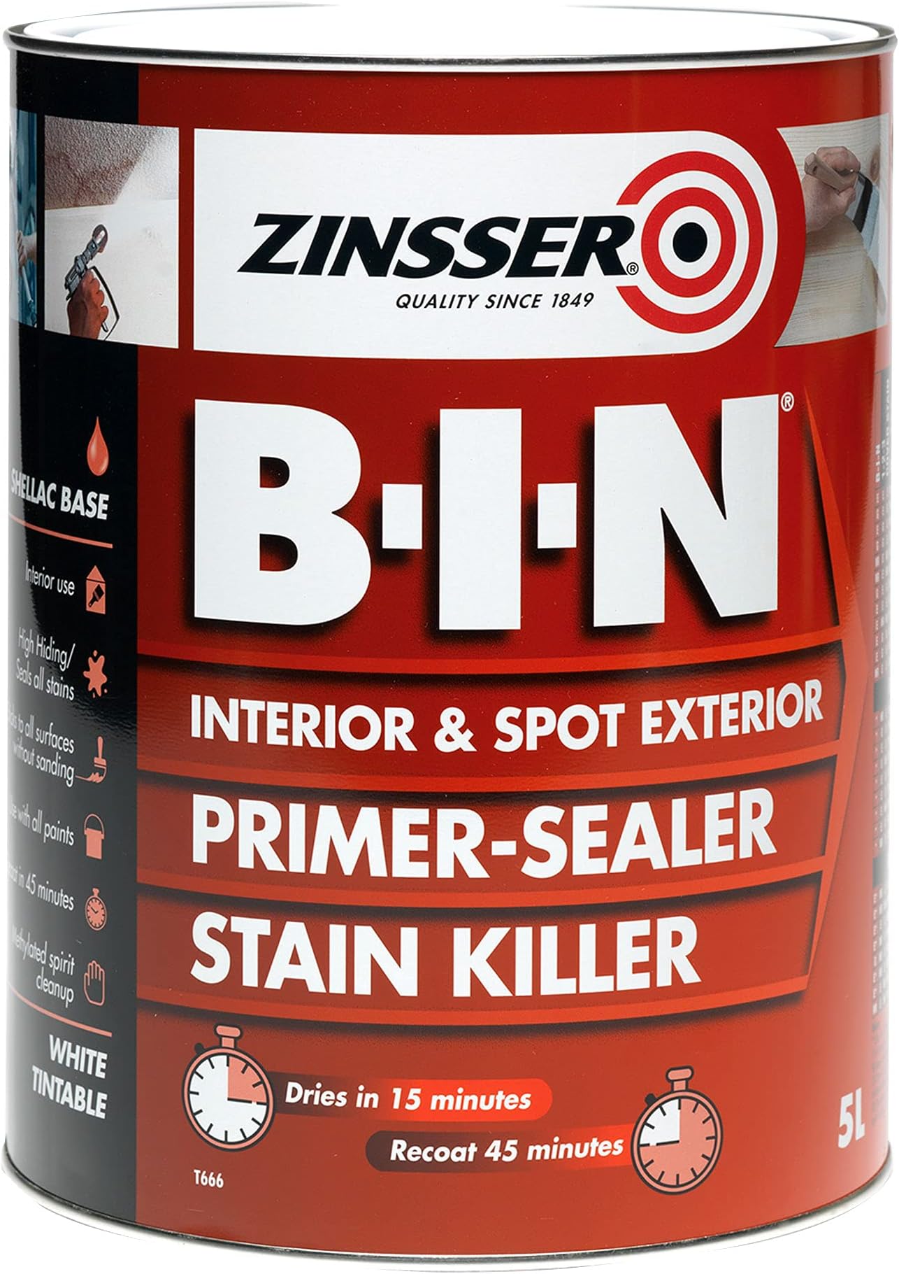 Zinsser BIN Primer-Sealer & Stain Killer 2.5 Litre
