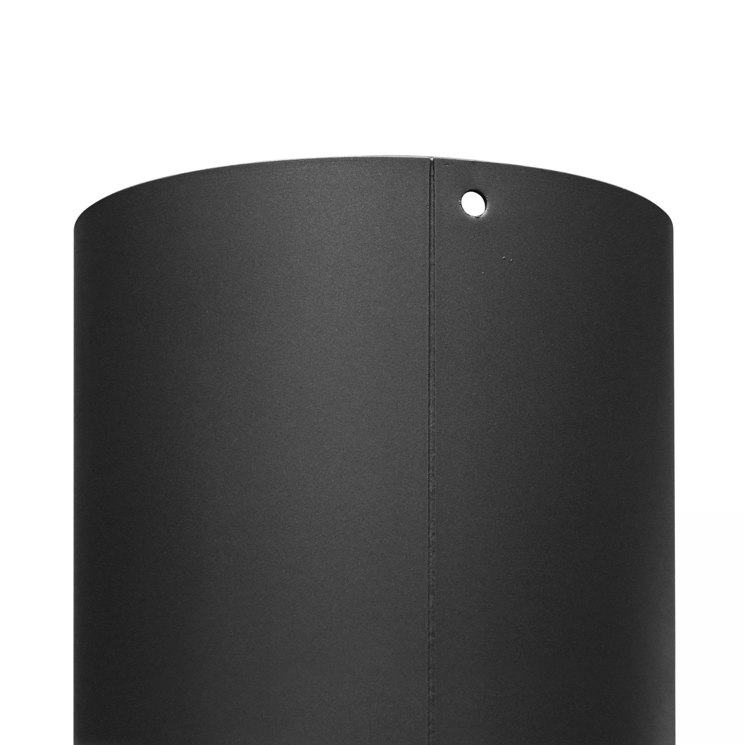 raik Rauchrohr/Ofenrohr mit Zugregulierung, Tür und Kondensatring 150 mm Durchmesser 500 mm Länge 2 mm Stärke Stahlblech Schwarz SH103-150-sw