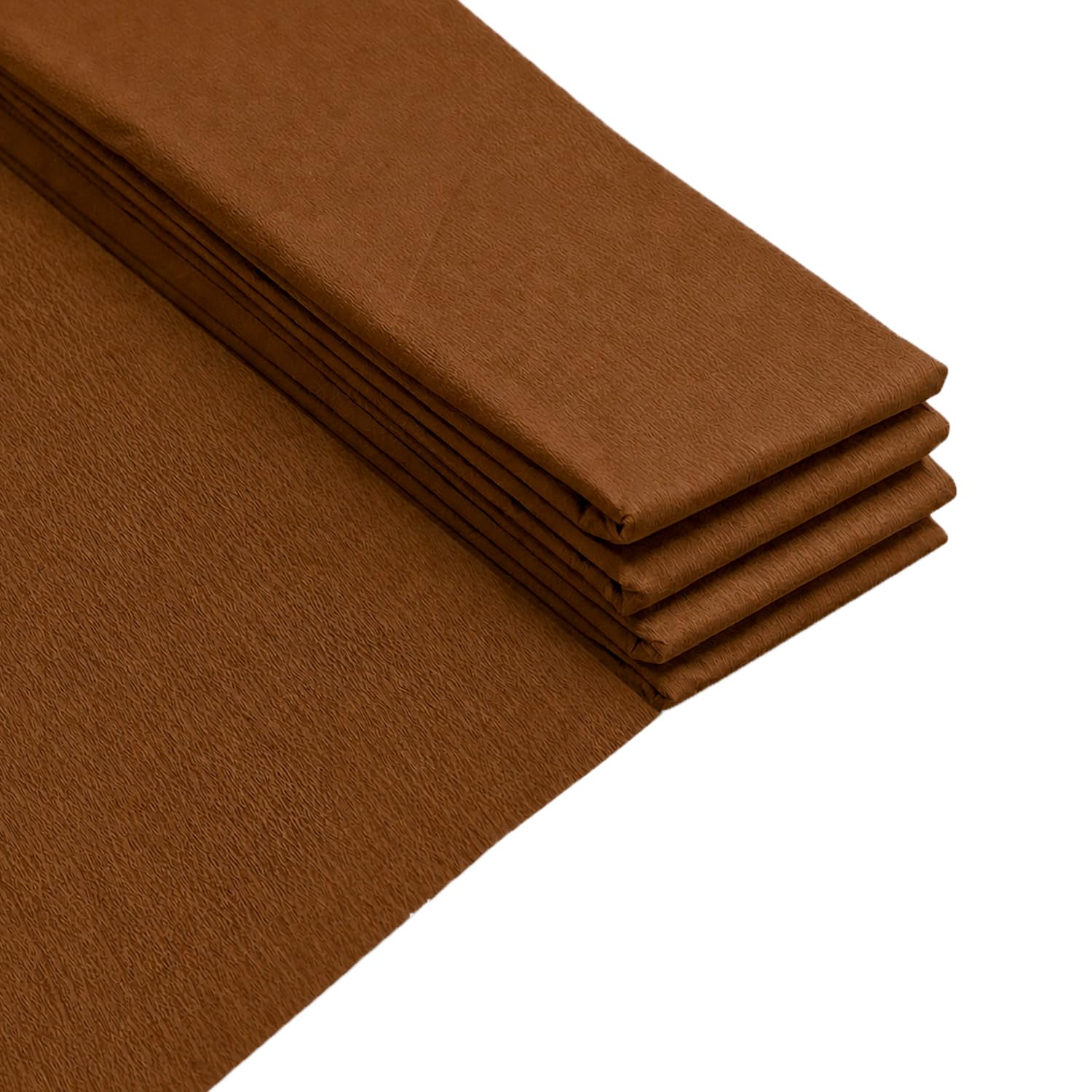 Pack of 10 Brown Crepe Paper Sheets 50cm x 2m 17GSM 35% Stretch Craft Paper