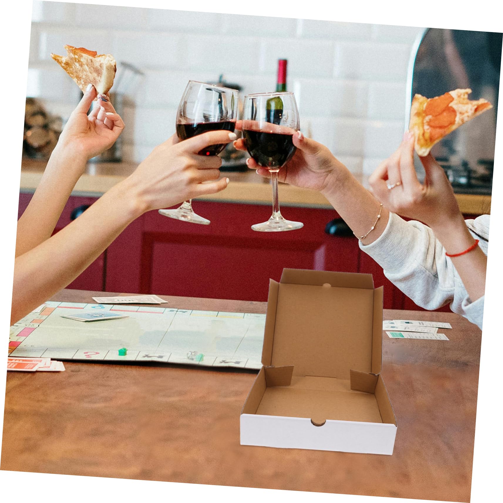 TOPBATHY 30 Scatole Pizza Bianche in Carta Kraft Riutilizzabili da 6 Pollici, Resistenti al Grasso, per Asporto e Conservazione della Freschezza, Confezione da 30 Pezzi